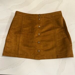 Brown/Camel Button-Up Women's Skirt
